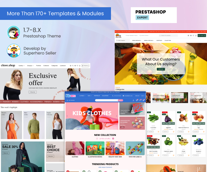 More than 170+ templates & modules